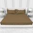 Alley Solid 100% Cotton 300 TC Fitted Sheet with 2 Pillow covers- Extra Soft - Easy Care- Hyperallergenic